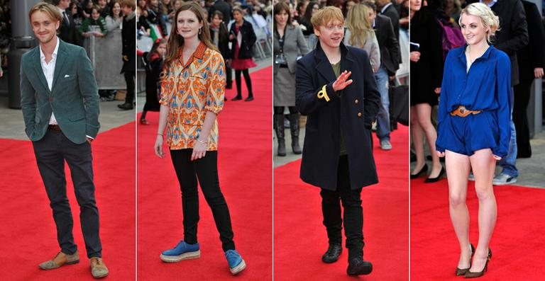 Tom Felton, Bonnie Wright, Rupert Grint e Evanna Lynch - Getty Images