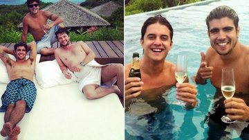 Caio Castro, Guilherme Boury e Marcelo Serrado em Fernando de Noronha - Reprodução/Twitter