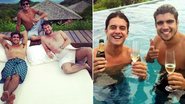 Caio Castro, Guilherme Boury e Marcelo Serrado em Fernando de Noronha - Reprodução/Twitter