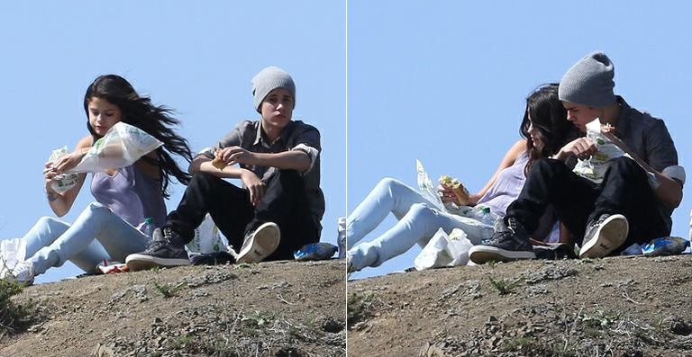 Selena Gomez e Justin Bieber em piquenique - GrosbyGroup