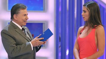 Silvio Santos e Letícia Wiermann durante o programa - Roberto Nemanis/SBT