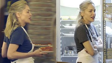 Sharon Stone aprende a fazer pizza na Itália - GrosbyGroup