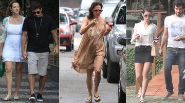 Luana Piovani e o marido, Pedro Scooby, Carolina Ferraz e Alinne Moraes e o namorado Felipe Simão passearam pelo Leblon nesta Sexta-feira Santa - Rodrigo dos Anjos / AgNews