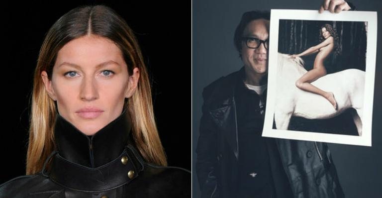 Gisele Bündchen hoje e em foto clicada por Walter Chin - Reprodução e Getty Images