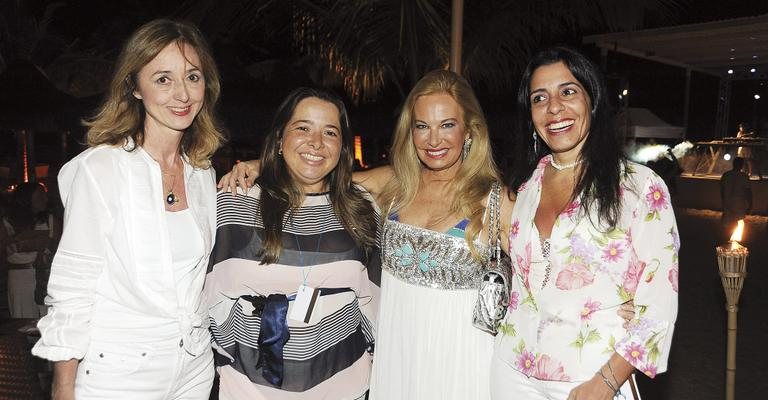 Rosana Beni, Isabella Costa, Brunete Fraccaroli e Milena Maluf Cardoso conferem a abertura de hotel do Rio Quente Resorts, GO.