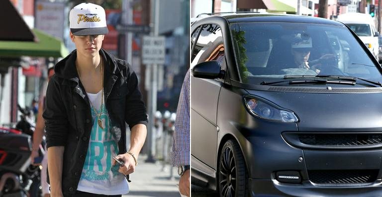 Justin Bieber passeia com seu ‘mini’ carro por Los Angeles, nos Estados Unidos - Grosby Group