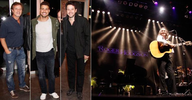 Marcello Novaes, Cauã Reymond e Murilo Benício assistem ao show de Roger Hodgson - Philippe Lima / AgNews