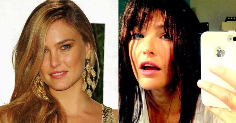 Bar Refaeli loira e com o novo look: morena e com franja - Getty Images; Reprodução/Twitter