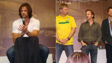 Jared Padalecki e seus parceiros em 'Supernatural' em evento no Rio de Janeiro - Gabriel Reis / AgNews