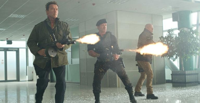 Arnold Schwarzenegger, Sylvester Stallone e Bruce Willis - Divulgação / Imagem Filmes