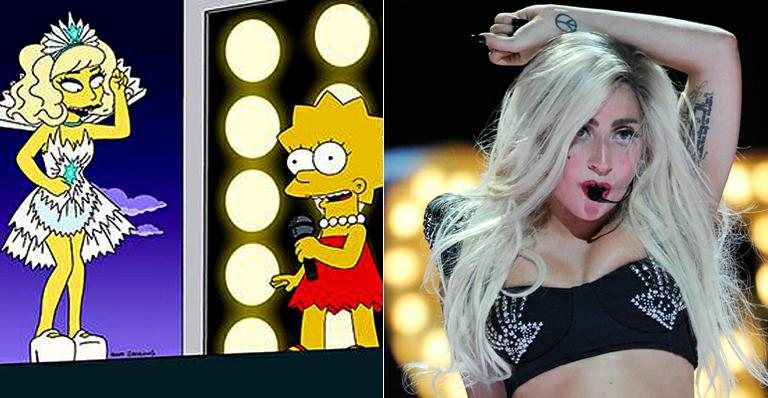 Lady Gaga em 'Os Simpsons' - Divulgação; Getty Images