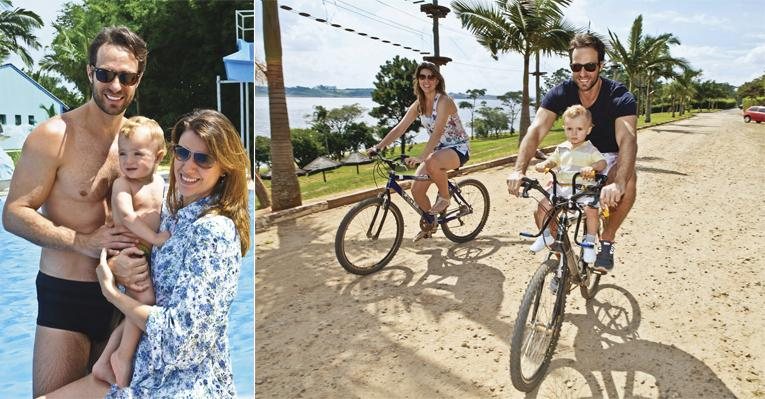 Em Mogi das Cruzes, na Grande SP, Fernando pedala com Gabriel e Maria Elisa. O trio curte dias de relax e aproveita tour para renovar laços. - Milton Silva