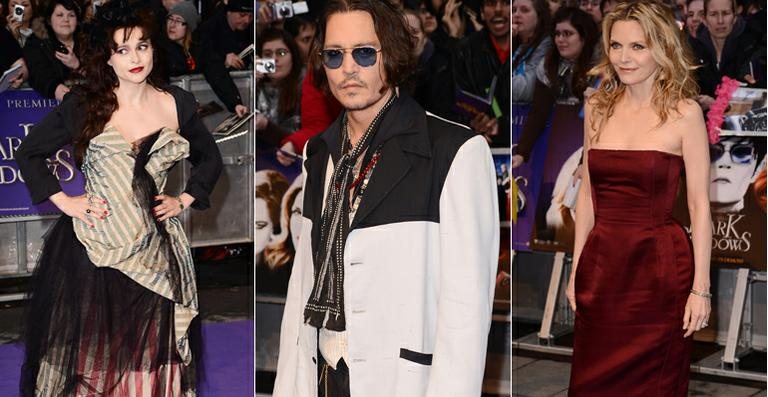 Helena Bonham Carter, Johnny Depp e Michelle Pfeiffer divulgam 'Sombras da Noite' em Londres - Getty Images