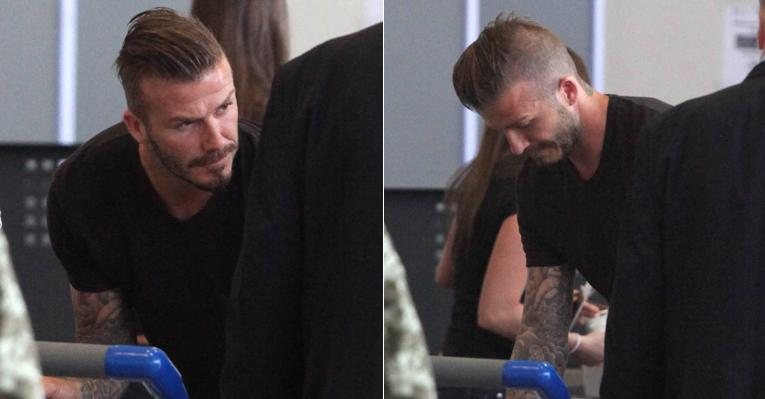 David Beckham com o novo look moicano no aeroporto de Los Angeles - The Grosby Group