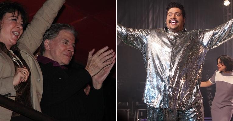 Silvio Santos aplaude o neto Tiago Abravanel no teatro com o musical 'Tim Maia - Vale Tudo' - Milene Cardoso/AgNews - Manuela Scarpa/Photo Rio News