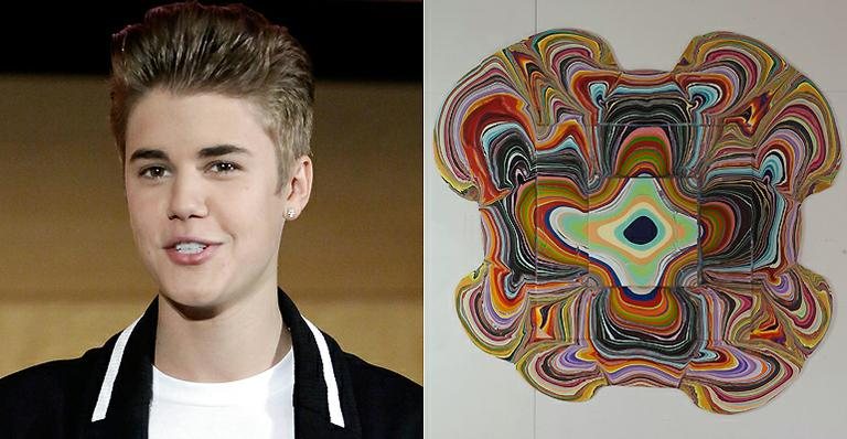 Justin Bieber e seu novo quadro de R$ 120 mil - Getty Images e Reprodução