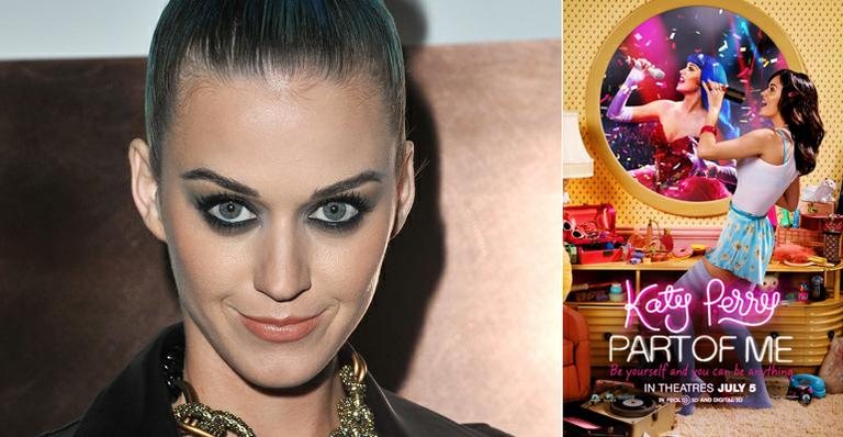 Katy Perry divulga o pôster do filme 'Party Of Me 3D' - Getty Images; Reprodução/Twitter