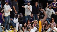 Ator Ashton Kutcher vibra em jogo dos Lakers em Los Angeles - Reprodução/Grosby Group