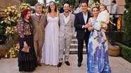 Miryam Comini e Mario Fasano, pais do noivo, os anfitriões, Amaury Jr. e Celina Ferreira, pais da noiva, e Clarice, sobrinha de Duda - Gabriel Chiarastelli