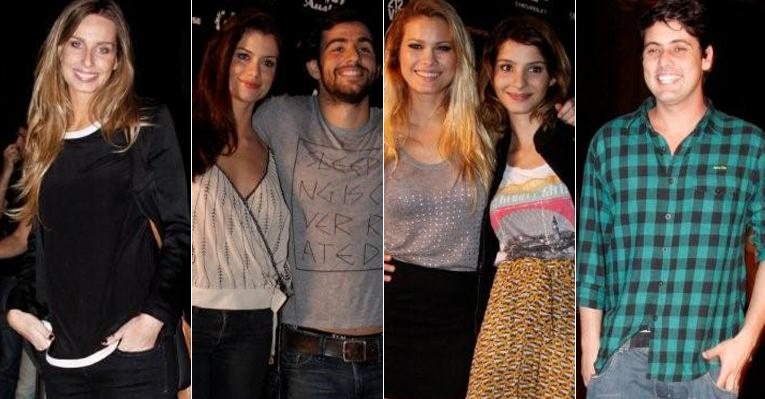 Mariana Weickert, Alinne Moraes, Felipe Simão, Karen Junqueira, Giselle Batista e Bruno de Luca em festa da grife Ausländer - Philippe Lima / AgNews