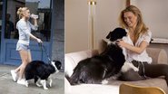 Linda e charmosa, a modelo israelense se diverte com o border collie Brodie pelas ruas de NY durante os cliques para descontraído ensaio de marca brasileira de joias.