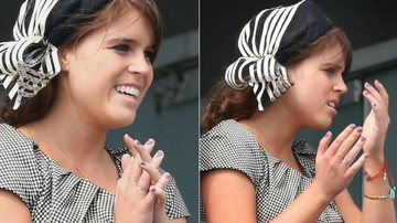 Princesa Eugenie e suas unhas pintadas com a bandeira da Inglaterra - Getty Images