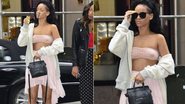 Rihanna abusa na transparência de top durante passeio por Nova York, nos Estados Unidos - Reprodução/Grosby Group