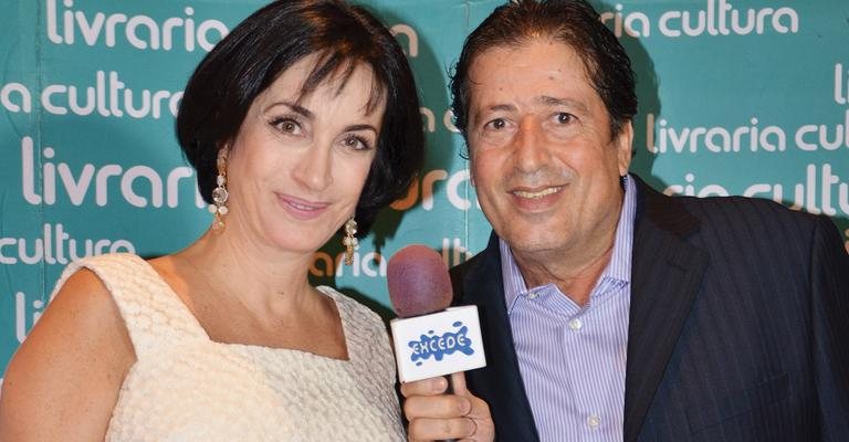 Claudia Matarazzo dá entrevista a Surrey Youssef, no programa Excede, em SP.