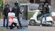 Madonna passeia de moto com o namorado, Brahim Zaibat, pela cidade de Roma, na Itália - Reprodução/Grosby Group