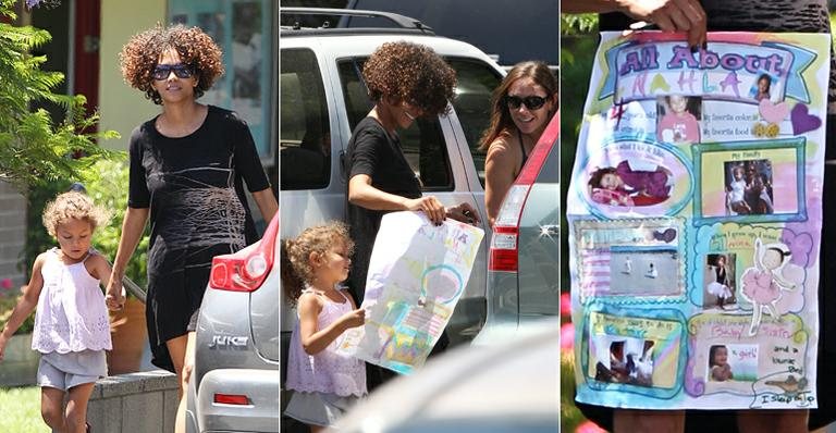 Halle Berry busca a pequena Nahla na escola - The Grosby Group