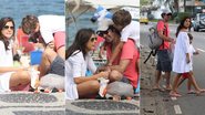 Bruno Mazzeo curte praia do Leblon com morena e filho, João - Gil Rodrigues / FotoRio News