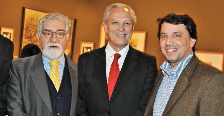 Ex-ministro das Relações Exteriores Celso Lafer, Marcos Monteiro, diretor da Imprensa Oficial de SP, e o vereador Floriano Pesaro em mostra de Lasar Segall.