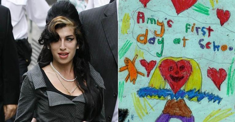 Os desenhos de Amy Winehouse em sua época de escola - Reprodução