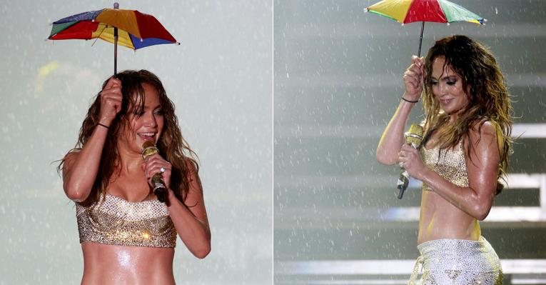 Com muita chuva, Jennifer Lopez encerra turnê pelo Brasil - Felipe Panfili/AgNews