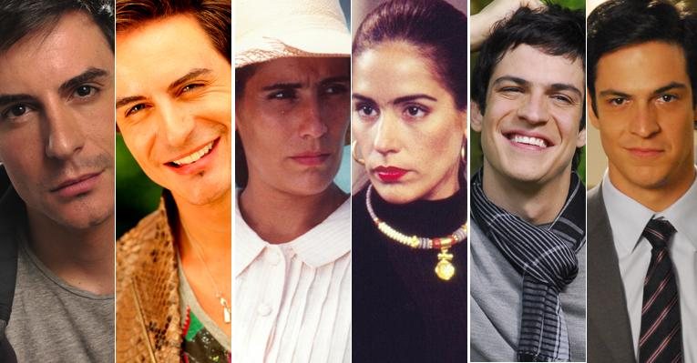 Ricardo Tozzi, Glória Pires e Mateus Solanos como seus 'gêmeos da TV' - Montagem