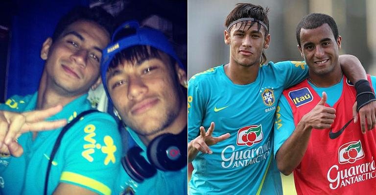 Neymar posta fotos com Paulo Henrique Ganso e Lucas - Reprodução/Twitter