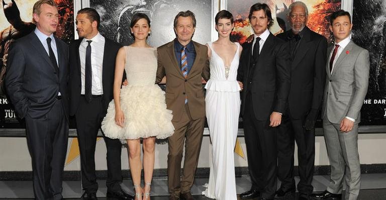 Christopher Nolan, Tom Hardy, Marion Cotillard, Gary Oldman, Anne Hathaway, Christian Bale, Morgan Freeman e Joseph Gordan-Levitt - Getty Images