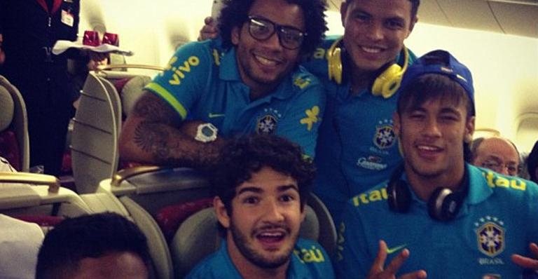 Marcelo, Thiago Silva, Alexandre Pato e Neymar - Reprodução/Twitter