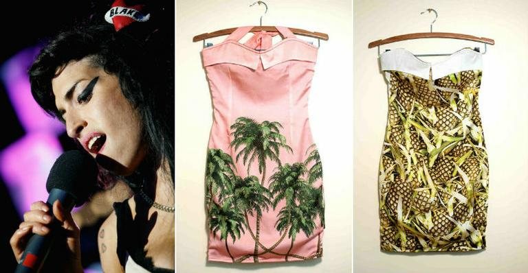 Amy Winehouse e dois looks que ela usaria em turnê - Getty Images/ Reprodução NY Times