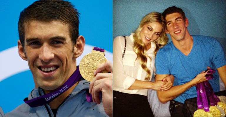 Michael Phelps e a modelo Megan Rossee - Reuters; Reprodução / Twitter