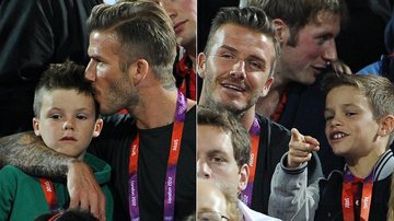 David Beckham com Cruz e Romeo - Getty Images