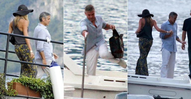 George Clooney faz passeio de barco com a amada, Stacy Keibler, na Itália - Grosby Group