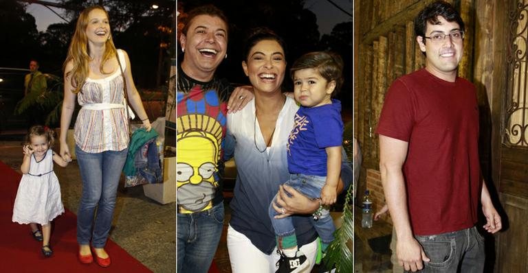 Fernanda Rodrigues com a pequena Luiza; David Brasil, Juliana Paes e Pedro; e Bruno de Luca - AgNews e PhotoRioNews