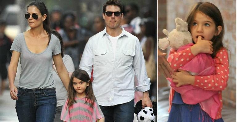 Suri Cuise com Katie Holmes e Tom Cruise, quando o casal ainda estava junto - Grosby Group/ Splash News