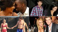 Kim Kardashian e Kanye West, Ashton Kutcher e Mila Kunis, Taylor Swift e Conor Kennedy, Miley Cyrus e Liam Hemsworth - Getty Images e The Grosby Group