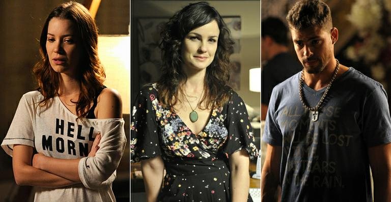 Débora (Nathalia Dill), Beatriz (Carolina Kasting) e Jorginho (Cauã Reymond) - TV Globo