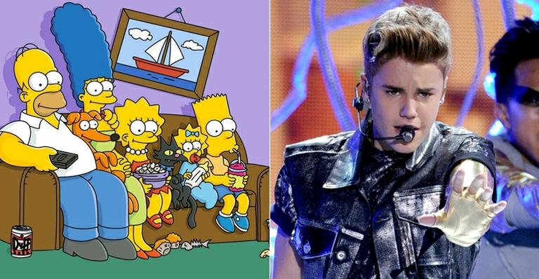 Os Simpsons e Justin Bieber - Reprodução e Getty Images