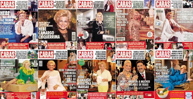 Hebe Camargo nas capas de CARAS - Arquivo CARAS