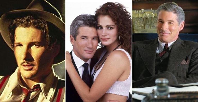 Richard Gere em três momentos: Em Cotton Club (1984); Uma Linda Mulher (1990) e Chicago (2002) - Reprodução