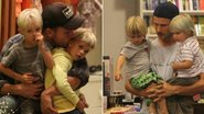 Rodrigo Hilbert e seus filhos gêmeos, João e Francisco - AgNews/ Foto Rio News